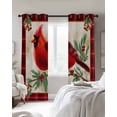 thumbnail image 2 of Christmas Cardinal Blackout Curtains 45 Inches Long, Kitchen Black Out Window Treatments, Winter Red Bird Vintage Xmas Berry Leaf Thermal Insulated Lined Drapes for Small Window with Grommet 42"x45", 2 of 8