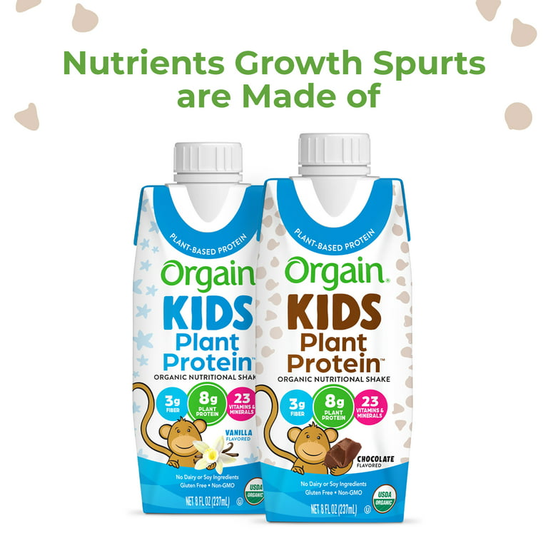 Orgain Organic Kids Protein Nutritional Shake, Chocolate - 8g of