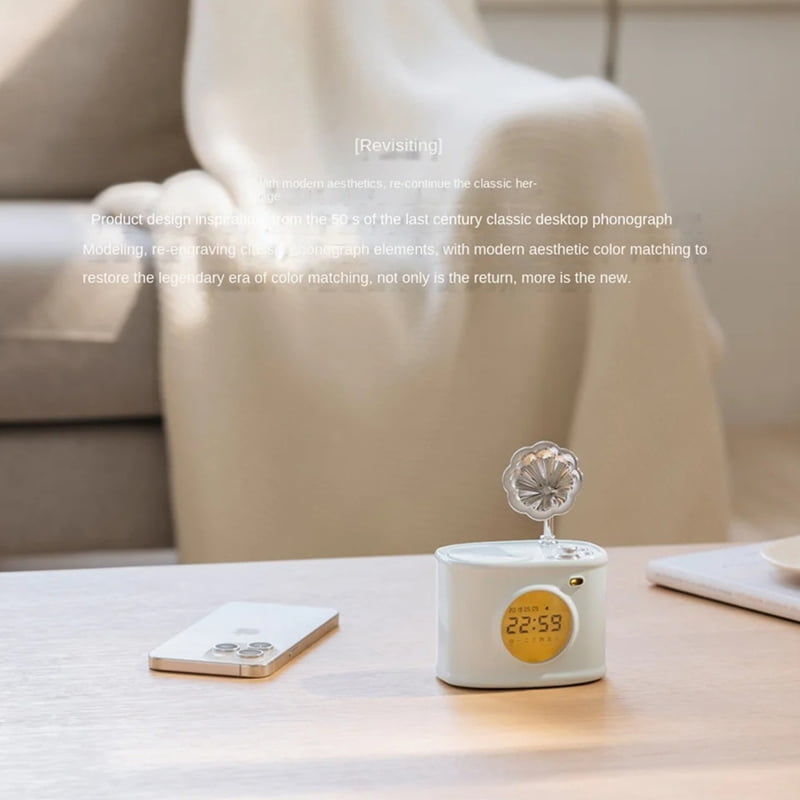 Bluetooth Speaker Retro Clock Alarm Clock Calendar with Display Desktop Home Decor Creatives Gift Small Speaker C