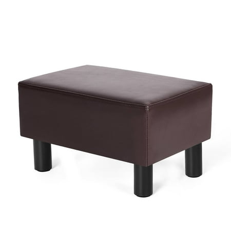 Homebeez Small Footstool Ottoman Modern Rectangle Chair Foot Rest Foot Step Stool Brown