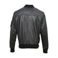 thumbnail image 3 of BLUE WELLFORD KALID Men's Black Leather bomber Stand-up collar Long sleeves Ribbed collar, waist and cuffs with 1 zipped left sleeve pocket and 2 press stud side pockets, 3 of 3