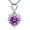 Purple Heart, variant on 14k White Gold Plated CZ Crystal Pendant Necklace Jewelry for Women