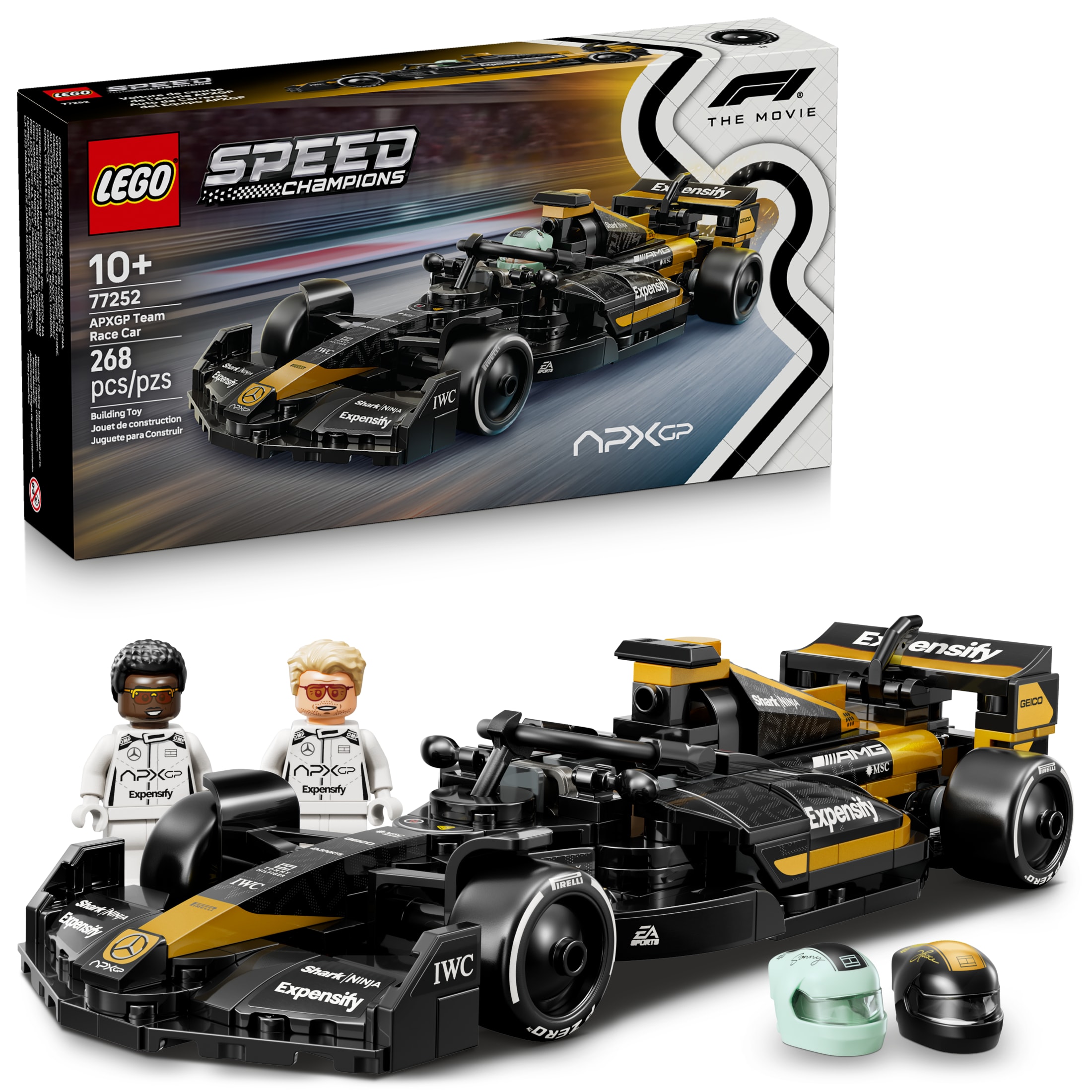 LEGO Speed Champions APXGP Team Race Car from F1 The Movie - Building Toy for Boys, Girls, & Kids, Ages 10+ - Pretend Play Racing Vehicle with 2 Minifigures - Gift Idea for Birthdays - 77252