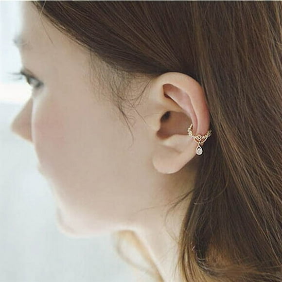 FcBaudy Earrings for Women, Gifts for Women Ear Folder Ear Cuff Wrap Rhinestone Cartilage Clip On Earring GD earring