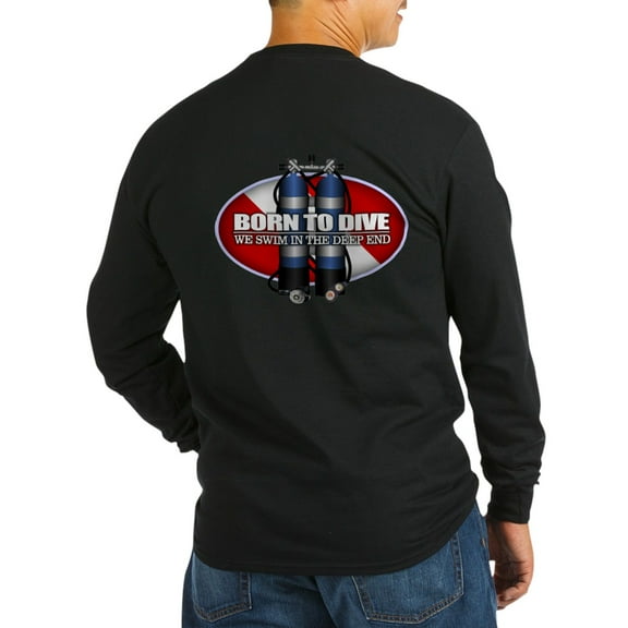 CafePress - Born To Dive (St) Long Sleeve T Shirt - Long Sleeve Dark T-Shirt