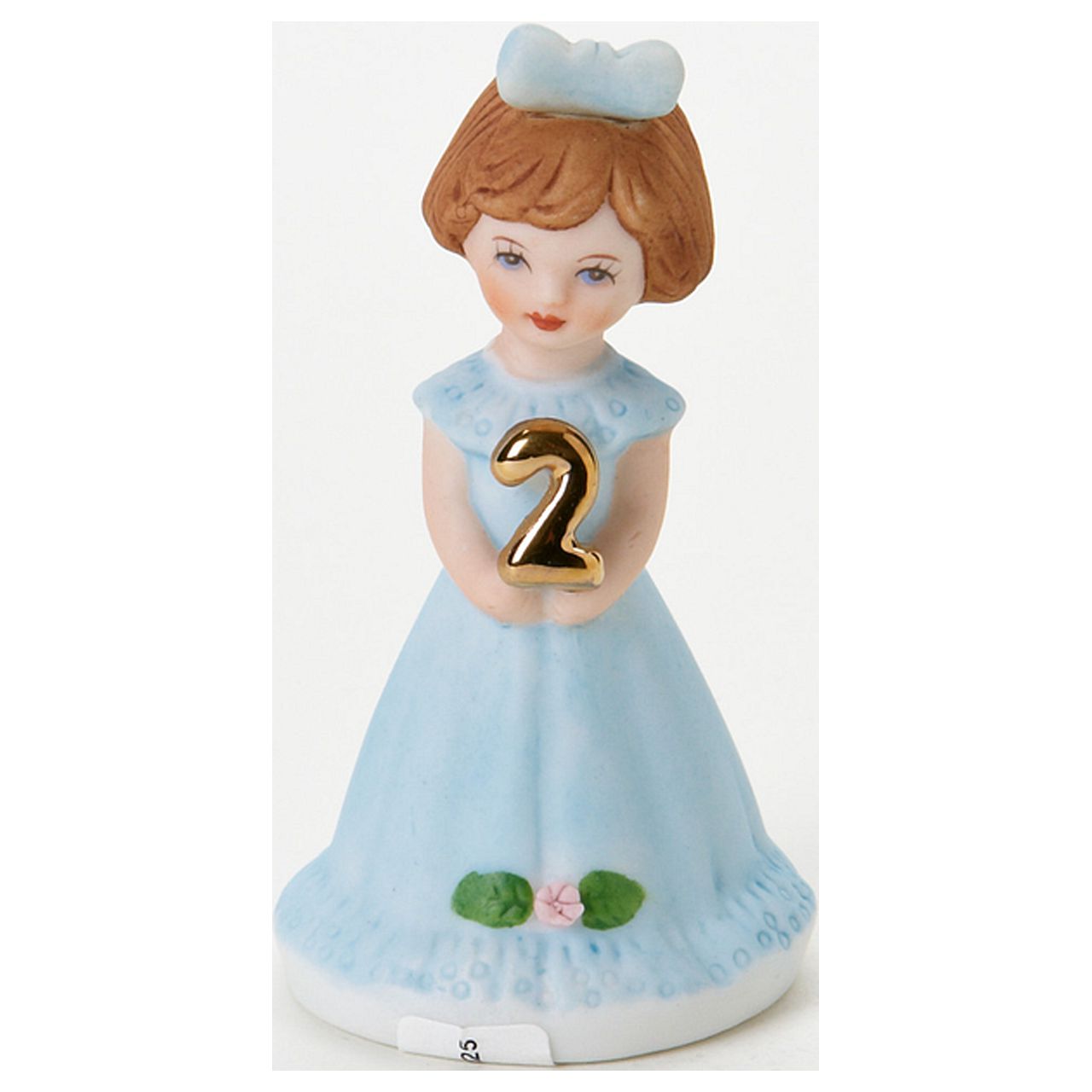 Growing Up Birthday Girls Brunette Age 2 Porcelain Bisque Figurine Q-GL648 - image 5 of 5