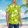 thumbnail image 2 of Lsque Green Apple pattern Hawaiian Shirt for Men, Unisex Summer Beach Casual Short Sleeve Button Down Shirts-Large, 2 of 9