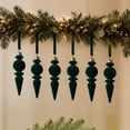 thumbnail image 6 of Green Large Christmas Ornaments 6 Pack 17cm Irregular Flocked Tree Hanging Decor, Holiday Party Supplies, 6 of 6