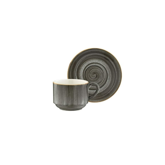 Space Stacking 3 oz. Espresso Cup Saucer Set for 2