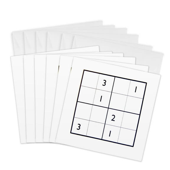 3drose, Sudoku, 6 Greeting Cards with Envelopes