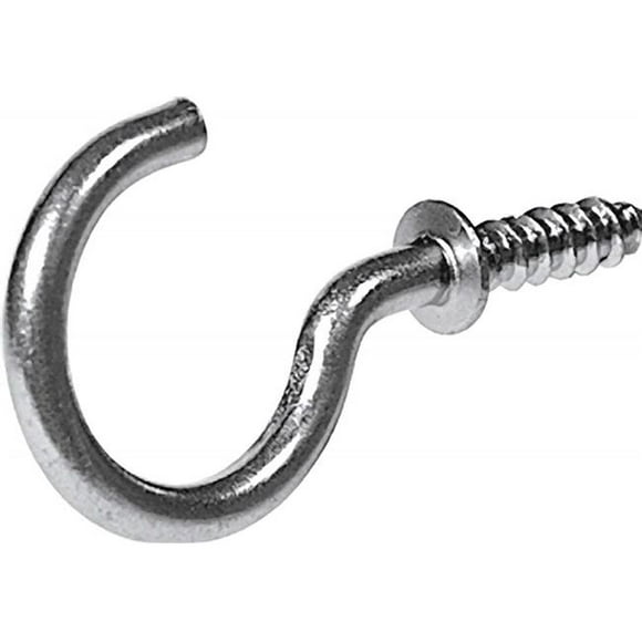 0.87 in. Nickel Cup Hooks - Pack of 8