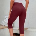 thumbnail image 6 of Capri Pants for Women High Waisted Stretch Pants Dressy Casual Work Trousers Buttons Summer Fashion Cropped Pants Solid Color Pull On Bottoms Last Order Placed Last Order Placed, 6 of 7