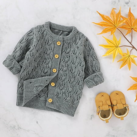 

Leutsin Newborn Infant Baby Girl Boy Winter Jacket Warm Button Coat Knit Outwear Sweater