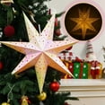thumbnail image 6 of 9-Point Star Hanging Christmas Lights - Battery-Operated Star Shade String Lights, Festive Hanging Lights for Christmas Tree, Window, Mantel & Holiday Decorations, Warm Glow for Home, 13.78in, White, 6 of 8