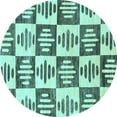 thumbnail image 1 of Ahgly Company Indoor Round Oriental Light Blue Modern Area Rugs, 4' Round, 1 of 4