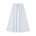 thumbnail image 6 of Lenago Skirts for Women Summer Solid Color Loose High Waist A-line Half Body Elastic Waist Drawstring Skirt, 6 of 8