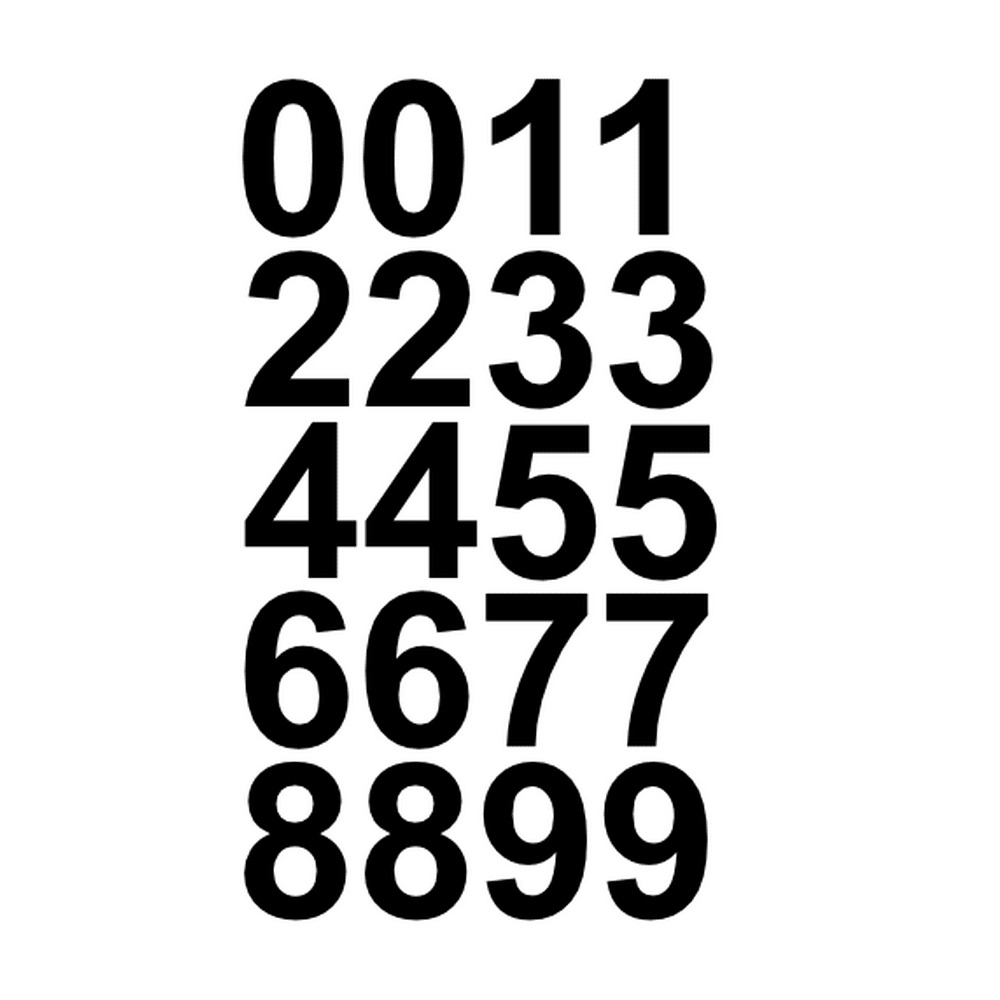 4" Inch Premium Mailbox Number Vinyl Decal Sticker Sheet (Black