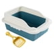 thumbnail image 5 of Caja de arena para gatos, bandeja de arena para mascotas, accesorios para jaula con cuchara tamizadora de arena para animales pequeños, gatos pequeños Azul S 27x18x15CM, 5 of 8