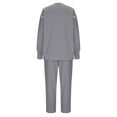 thumbnail image 6 of BiZtdJrK Two Piece Sets for Women Oversized Casual Outfits Crewneck Drop Shoulder Long Sleeve Tops and Trousers Pants Tracksuits Gray XXL, 6 of 9