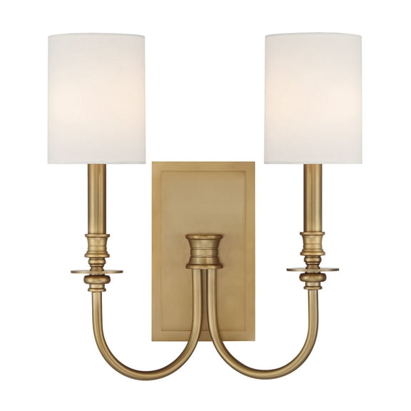 LLO-482-AG Crystorama Lighting Lloyd - 2 Light Wall Sconce-16 Inch Tall and 14.5 Inch Wide