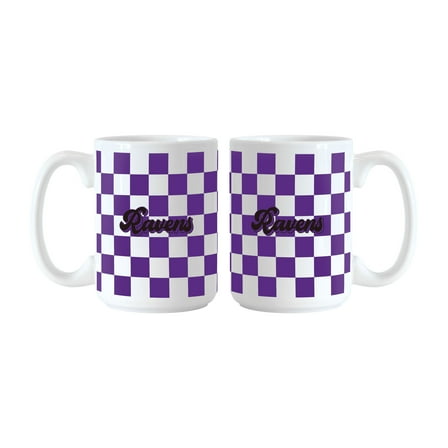 Baltimore Ravens 2-Pack 15oz. Checkered Wordmark Mug Set