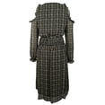 thumbnail image 5 of Michael Kors Tweed Haberdashery Print Georgette Cold Shoulder Midi Dress-B-M, 5 of 5