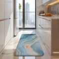 thumbnail image 4 of Blue Marble Gold Wave Pattern Kitchen Rug Mat,Kitchen Runner Rugs Non Skid Washable,Decorative Kitchen Floor Mats for Kitchen,Sink,Laundry,17"x47.2", 4 of 7