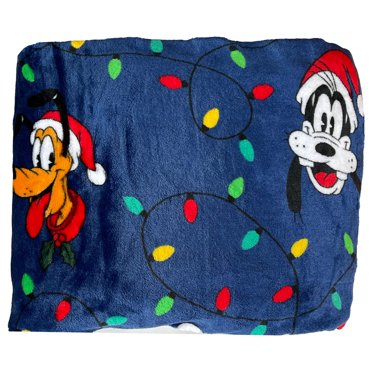 Big One Oversized Plush Mickey Mouse Friends Christmas Throw Blanket, 5'x6' Blue