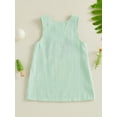 thumbnail image 6 of Toddler Baby Girl Golf Outfit Golf Cart Bow Embroidery Striped Tank Dress Sleeveless Crewneck A-Line Dress Infant Summer Clothes, 6 of 9