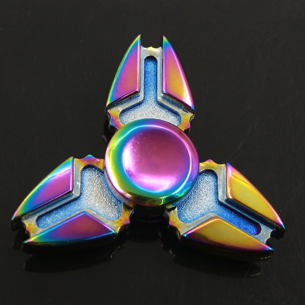 RAINBOW CRAB/STAR Fidget Metal Hand Spinner Stress Anxiety Relief Toys Tri Spins 