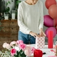 thumbnail image 3 of 1 rollo práctico flor empacando papel regalo decoración papel paquete kraft papel (rojo), 3 of 6
