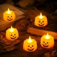 thumbnail image 4 of Halloween Mini Pumpkin Candle Lights—12 Pack, Flameless Short Electronic Candles for Halloween Party Home Indoor Decorations, 4 of 6