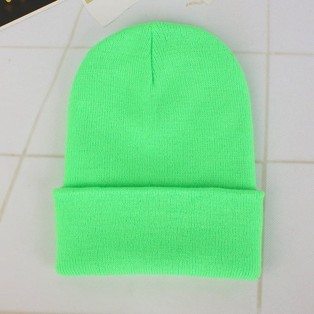 Gorro fluorescente, gorro de lana acrílica, para parejas, gorro de punto de otoño e invierno europeo y americano, gorro de color caramelo