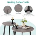 thumbnail image 3 of Coffee Table Nesting Grey Set of 2, Round Coffee Table 23.6", Side Tables for Living Room Bedroom Balcony Yard, 3 of 7