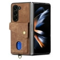 thumbnail image 3 of Feishell for Samsung Z Fold 5, Wallet Case with Card Holder Leather Card Slots Kickstand Shockproof RFID Blocking Magnetic Clasp Protective Cover for Women Men for Samsung Galaxy Z Fold 5, Brown, 3 of 11