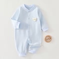 thumbnail image 2 of CAUYDY 3 6 9 12 18 24 Months Baby Girls Sleepers Newborn Clothes Fall Winter Preemie Long Sleeve Romper Infant Girl Cute Pajamas Toddler One-Pieces Sizes 2-4 Months,Blue, 2 of 9