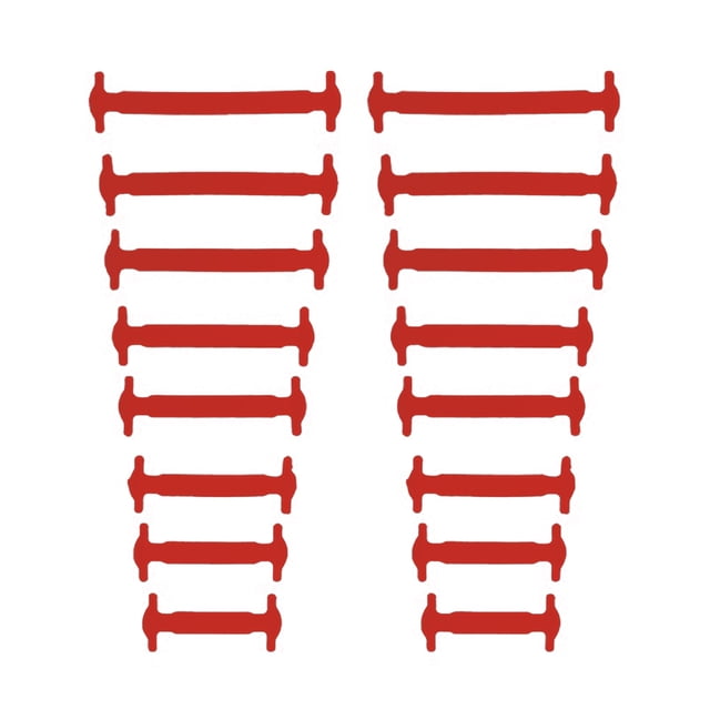 Guardurnaity 16 Uds. De cordones elásticos para zapatos, herramienta sin atar, accesorio para calzado, hebillas de silicona, hebilla sin cordones, piezas Calzado Rojo Guardurnaity PS6431-05