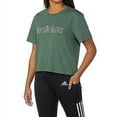 thumbnail image 2 of Adidas Women's Logo Cropped T-Shirt -Green Size:Large, 2 of 3