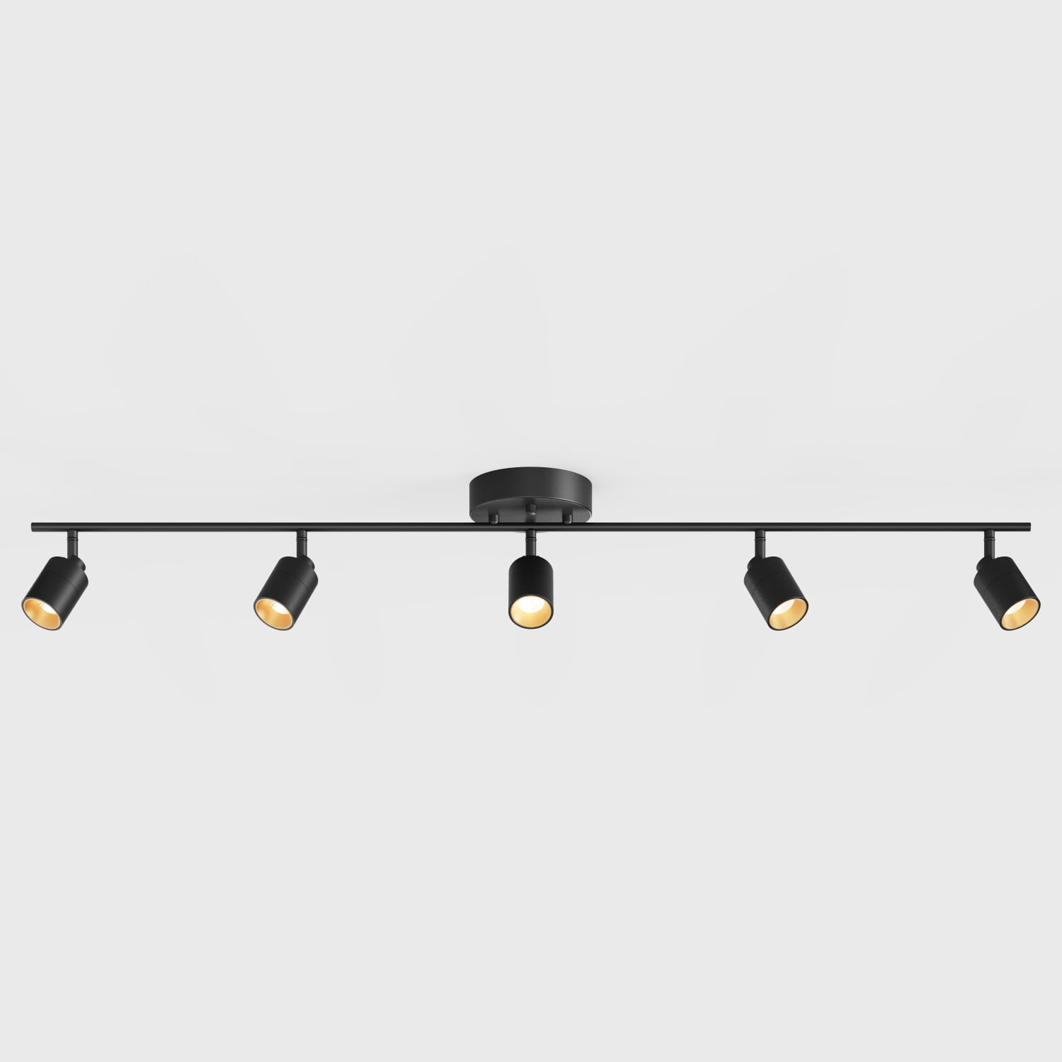 Shura Black 5-Light Track Light with Rotatable Heads, Integrated LED Bulbs, 3000K, 4 ft.
