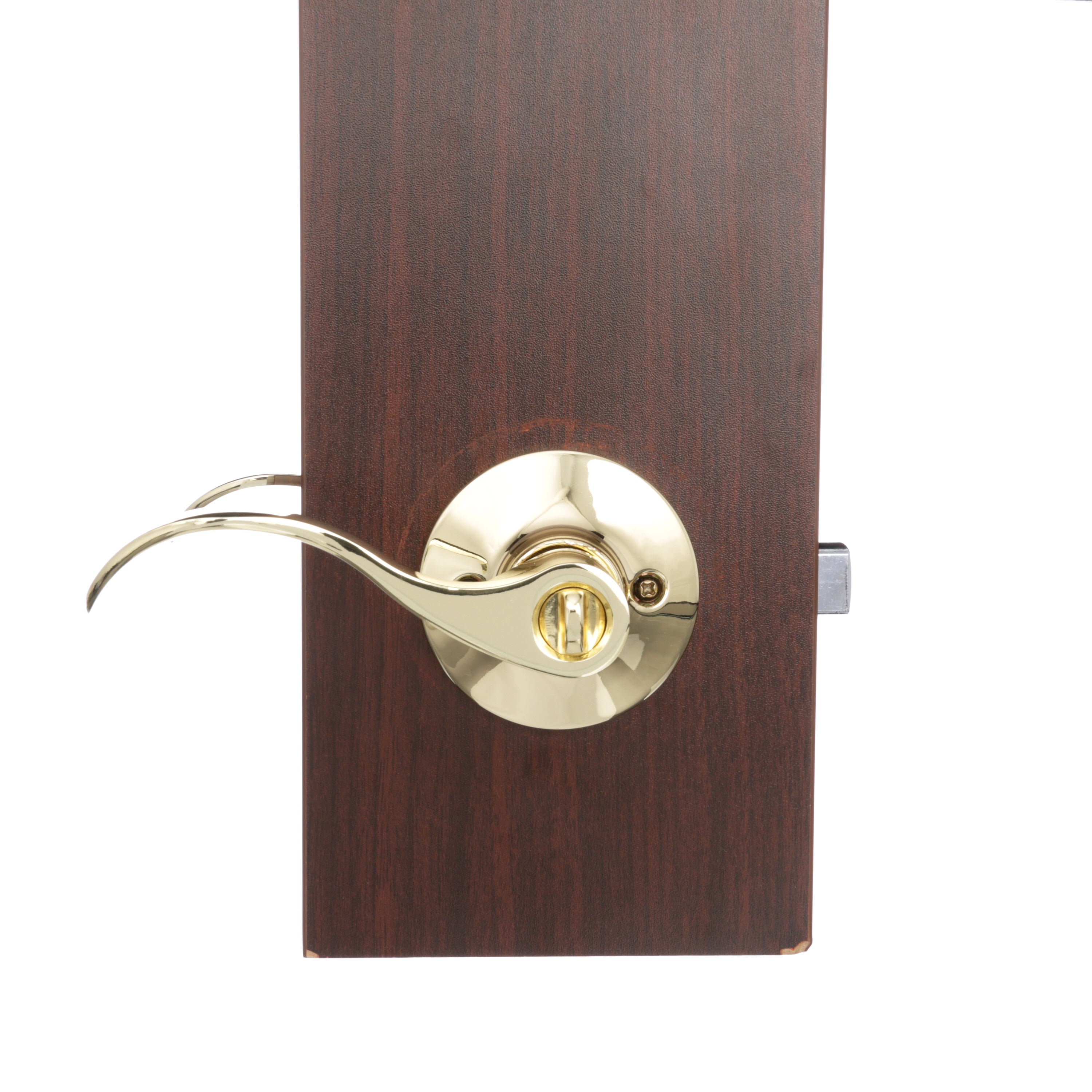 Brinks, Privacy, Bed/Bath, Wave Style Door Lever, Polished Brass Finish