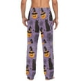 thumbnail image 4 of FORMRS Mens Pajama Pants with Pockets Sleepwear Lounge Bottoms Sizes S-2XL, Purple Halloween Black Cat, 4 of 7