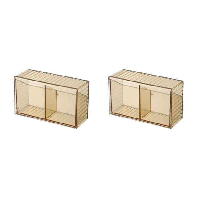 Caja de almacenamiento montada en la pared Inteprter marron oscuro 17.3*10.3*6.6 cm 2Conjunto