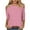 Pink, variant on Eiyaclvo Cold Shoulder Tops for Women 3/4 Sleeve Crew Neck Solid Color Tees Trendy Casual Loose Fit Clothes Comfy Work Going Out Shirts