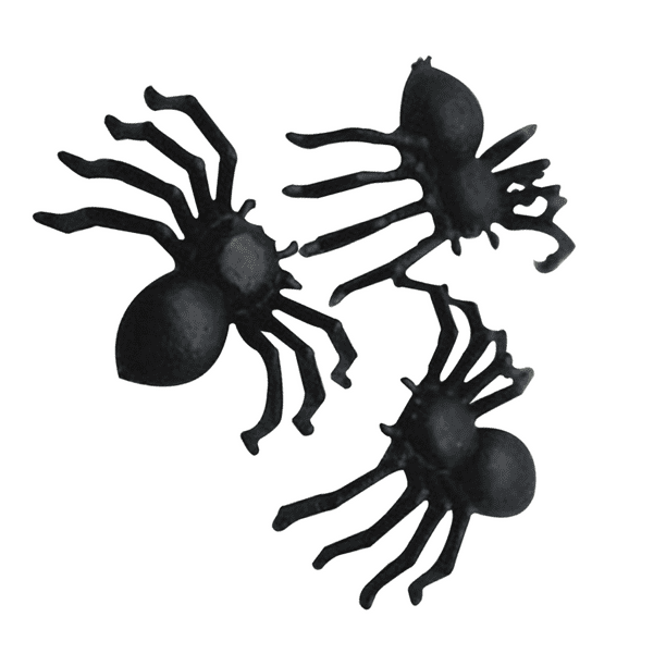 Juguete de araña de Halloween Naiovety 50/100 Uds plástico luminoso negro Mini araña falsa accesorios engañosos