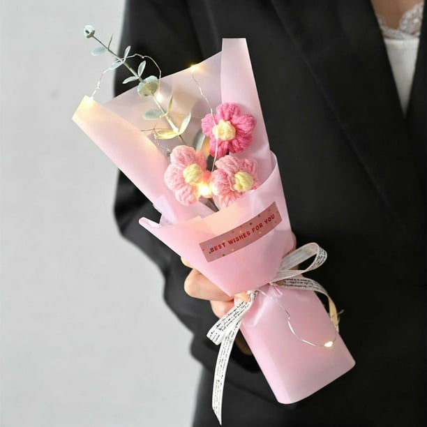 Regalos de Día de San Valentín de Punto de Lana Flor Margaritas para Celebraciones Y Decoración Del Hogar