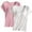 za-Pink, variant on Women Built-in Bra T Shirt Top Plus Size Short Sleeve U Neck Basic Tees Casual Ribbed Knit Fitted Going Out Tops 2 Pack