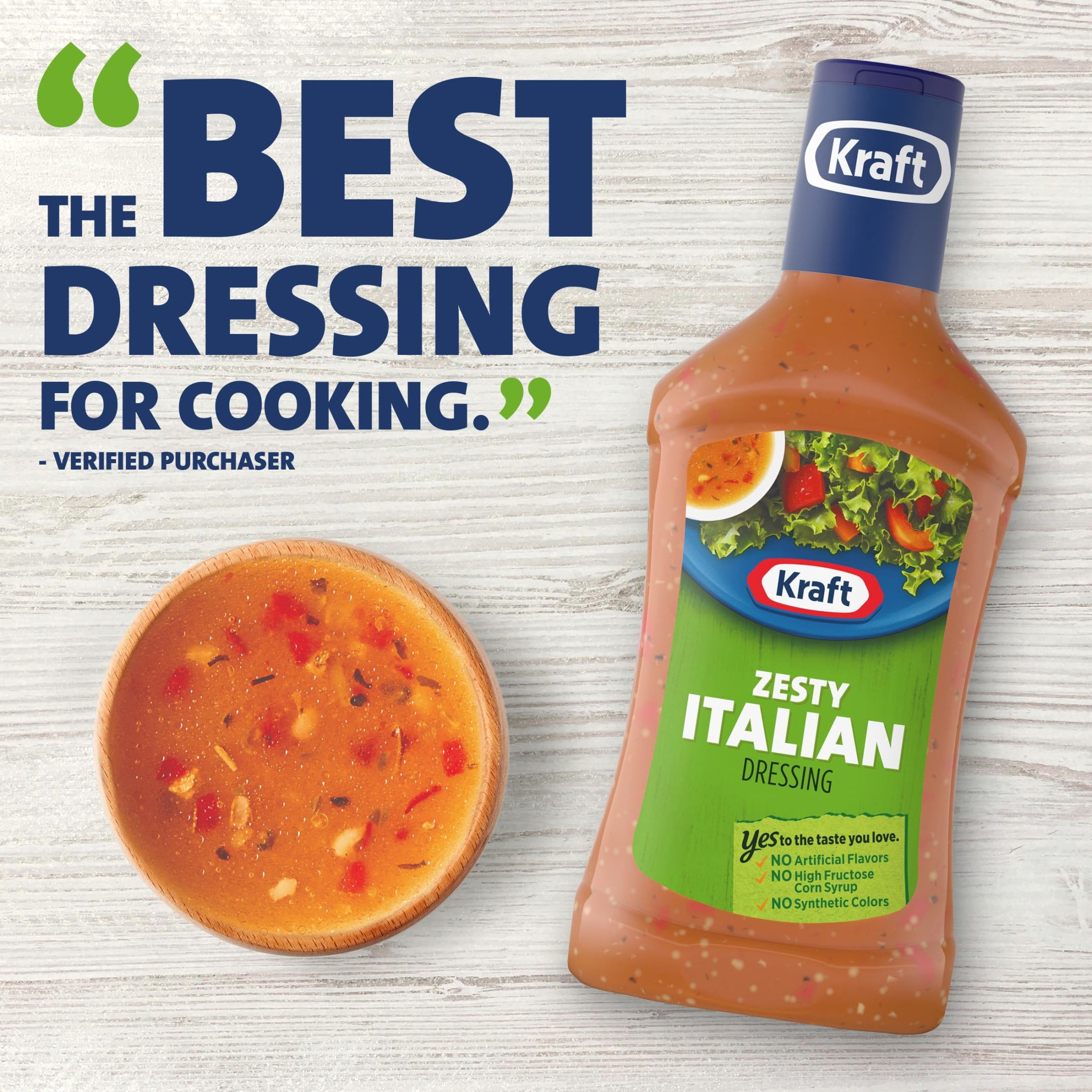 Kraft Zesty Italian Dressing, 16 fl oz Bottle