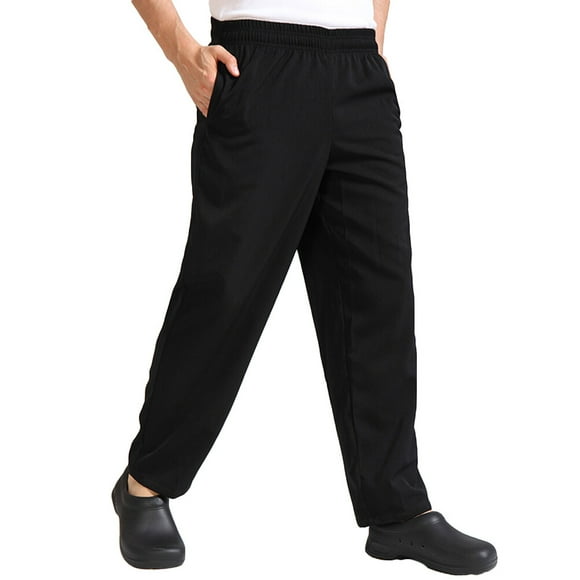 A Pair of Chef's Durable Trousers Breathable Material Chef Pants - Size M(Black)