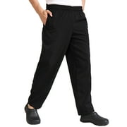 A Pair of Chef's Workwear Durable Trousers Breathable Material Chef Pants - Size XXXL (Black)