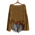 thumbnail image 2 of Gsakboxl Sweaters for Women Solid Boat Neck Long Sleeve Loose Knit Pullover Sweater Soft Basic Casual Fall Travel Top, 2 of 4